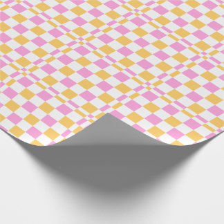 Rosa och guld rutig presentpapper