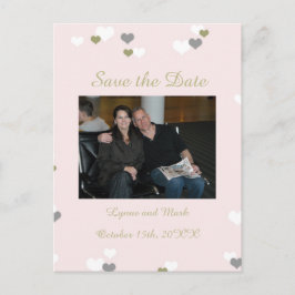 Rosa och guld Spara datum Meddelande Vykort