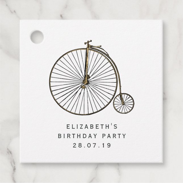 Rosa och Guld Steampunk Gåvor Etiketter (Framsida)