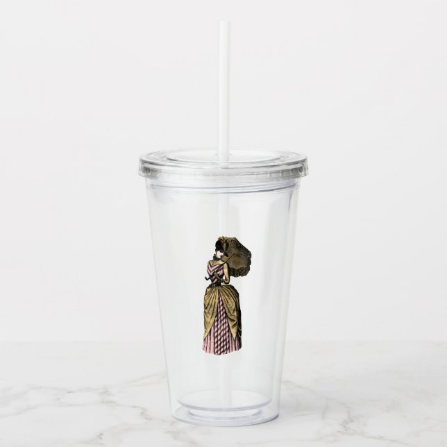 Rosa och Guld Steampunk Take Away Mugg (Framsida)