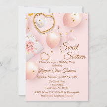 Rosa och Guld Sweet sixteen Födelsedagsfest