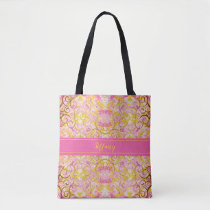 Rosa och Guld Tote Bag Tygkasse