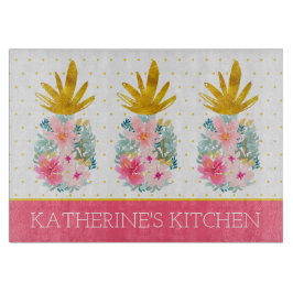 Rosa och Guld Tropiska ananas och Polka dots