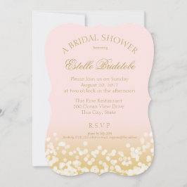 Rosa och Guld Twinkle-Möhippa Inbjudningar