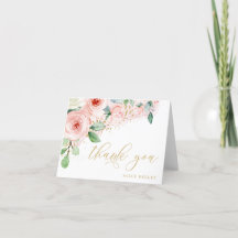 Rosa och guld vattenfärg Blommig Personlig