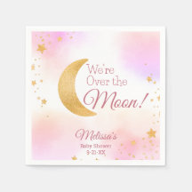 Rosa och Guld.. Vi är över Måne Girl Baby Shower