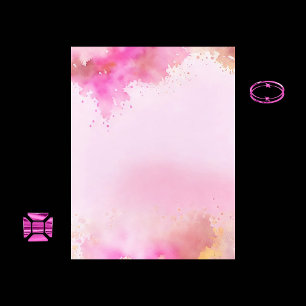 Rosa och Guld Watercolor Scrapbook Papper