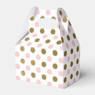 Rosa och guldfetma Polka Dot Mönster Presentaskar