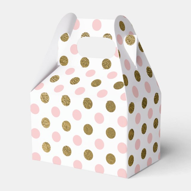 Rosa och guldfetma Polka Dot Mönster Presentaskar (Baksidan Sidan)
