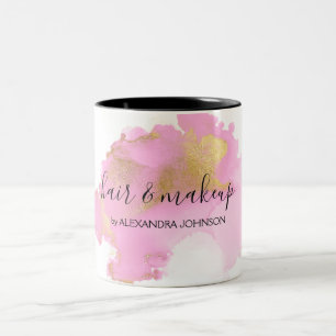 Rosa och guldolja Tvättar Girly Två-Tonad Mugg