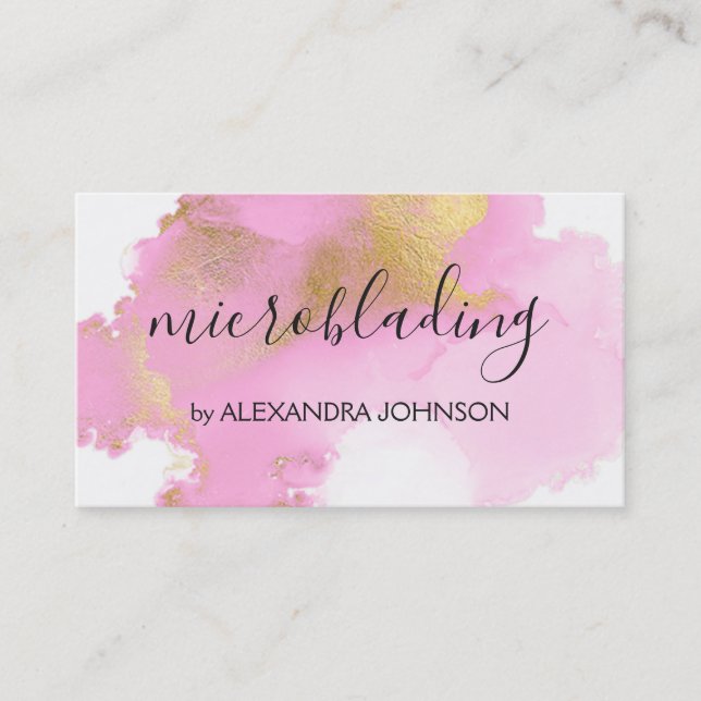  Rosa och guldolja Tvättar Girly Visitkort (Framsida)