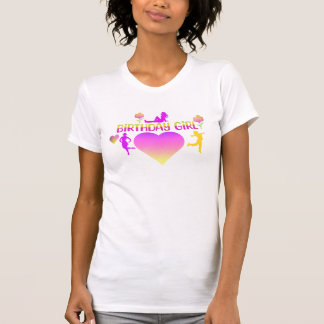 Rosa och gult av hjärta T- Shirt T