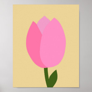 Rosa och Gult av tulpanolja Poster