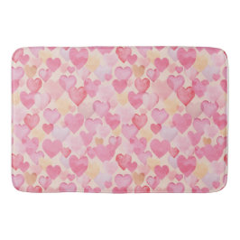 Rosa och Gult av vattenfärg Hearts söta romantik Badrumsmatta