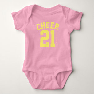 Rosa och Gult Baby Sports Jersey Design Tee Shirt