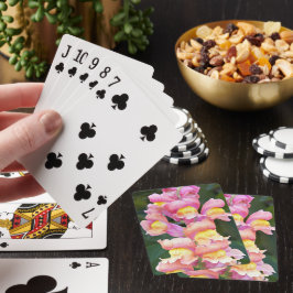 Rosa och Gult Blommigt för ögonblicksbild Casinokort