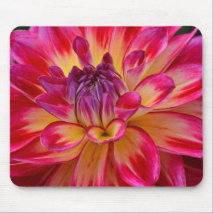 Rosa och gult Dahlia-blomstermuspekad Musmatta