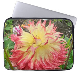 Rosa och Gult Dahlia Laptop sleeve