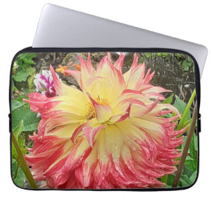 Rosa och Gult Dahlia Laptop sleeve