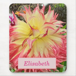 Rosa och Gult Dahlia Musmatta