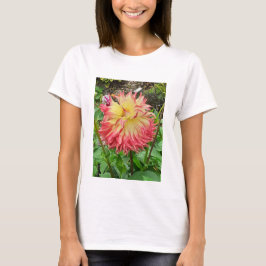 Rosa och Gult Dahlia T Shirt