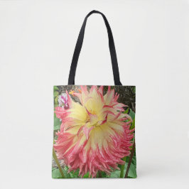 Rosa och Gult Dahlia Tygkasse