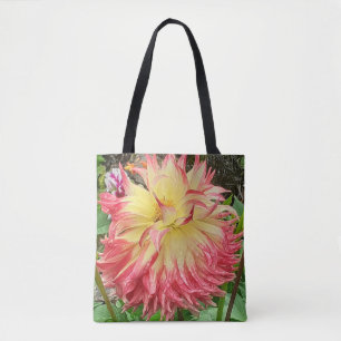 Rosa och Gult Dahlia Tygkasse