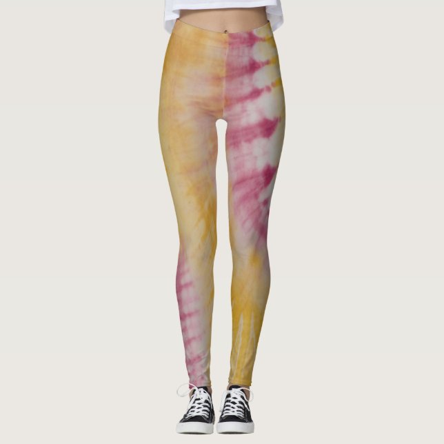 Rosa och Gult, färgämne Leggings (Framsida)