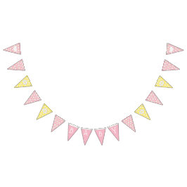 Rosa och Gult Flicka Daisy, Bebisysslor Vimplar