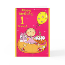 Rosa och Gult födelsekort