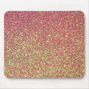 Rosa och Gult Glitter Musmatta