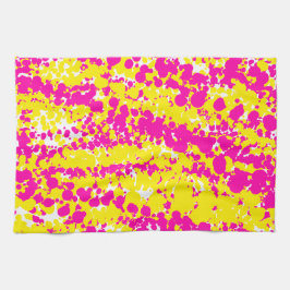 Rosa och gult i mönster kökshandduk