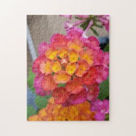 Rosa och Gult Lantana Puzzle Pussel