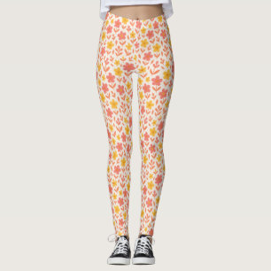 Rosa och gult mönster leggings