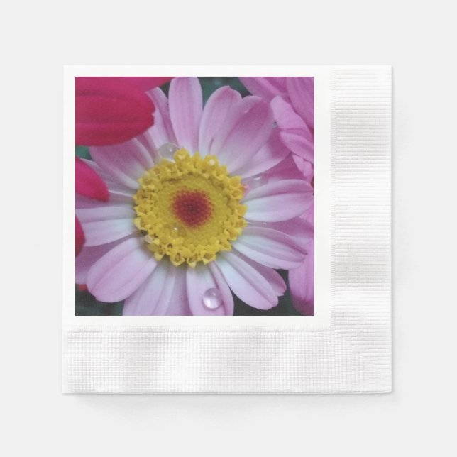 Rosa och gult pappersservett (Framsidan)