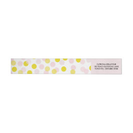 Rosa och Gult Polka dots Konfetti Mönster Etikettband