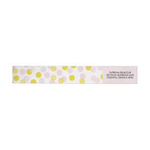 Rosa och Gult Polka dots Konfetti Mönster Etikettband