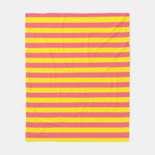 Rosa och Gult Rand Design Fleecefilt