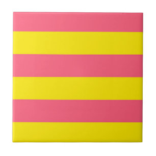 Rosa och Gult Rand Design Kakelplatta