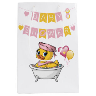 Rosa och Gult Rubber Anka Girl Baby Shower