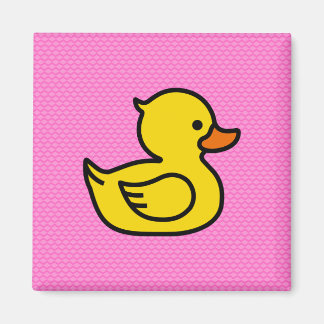 Rosa och Gult Rubber Ducky Magnet