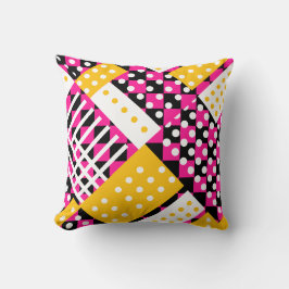 Rosa och gult som kontrolleras kudde