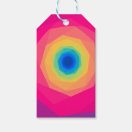 Rosa och Gult Spiral Presentetikett