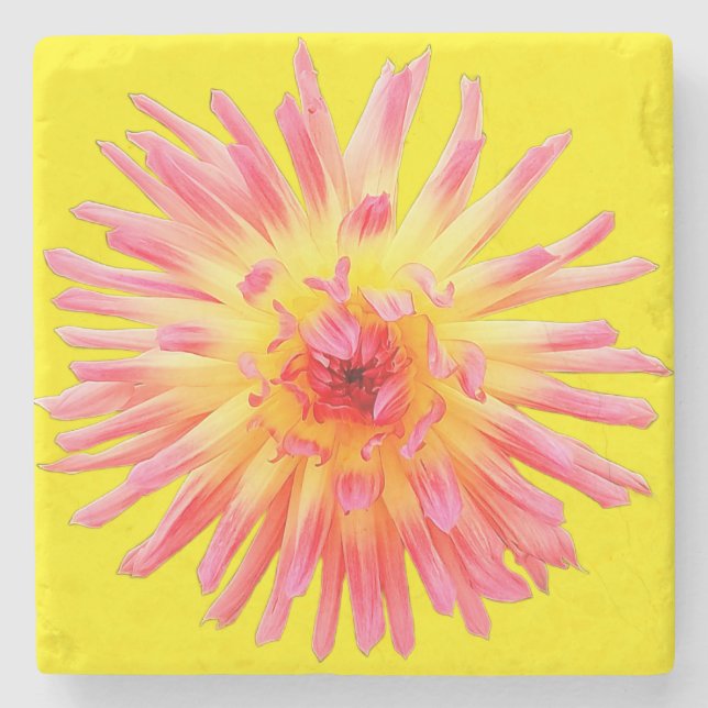 Rosa och gult stenunderlägg (Framsidan)
