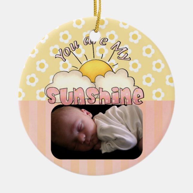 Rosa och Gult Sunshine Ornament (Framsidan)