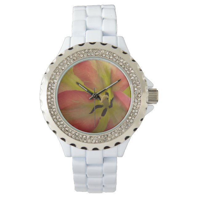 Rosa och Gult Tulip Watch Armbandsur (Framsida)