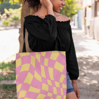 Rosa och Gult Vågigt återställande Kontrollerad Axelväska