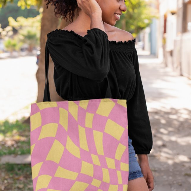 Rosa och Gult Vågigt återställande Kontrollerad Axelväska (Skapare uppladdad)