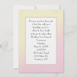 Rosa och Gult Vow Renewal Inbjudningar