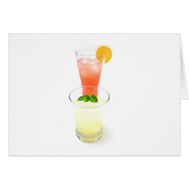 Rosa- och gultLemonade Hälsningskort (Framsidan Horizontal)